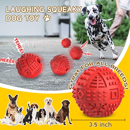 Dog Balls Treat Dispensing Dog Toys for Aggressive Chewers Large Breed (Large / Ball-Red)