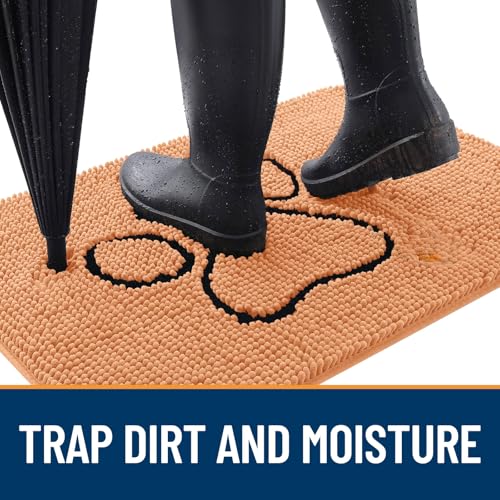 Dog Door Mat for Muddy Paws 48x30 (Orange / 48" X 30")