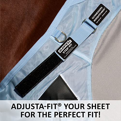 Adjusta Fit Mosquito Mesh Hybrid II Horse Fly Sheets (Horse Size 86 / VTEK Bellyband / Blue)