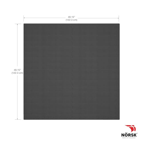 Reversible 1 2" EVA Foam Gym Floor Tiles (Gray/Black / 4 Tiles - 16 Sq. Ft)