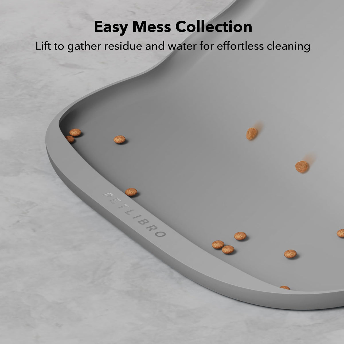 Dog Food Mat Waterproof (Grey / 17.7"L x 12"W)