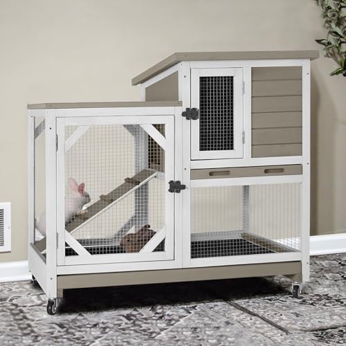 2 Story Rabbit Hutch with Chew