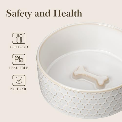 Ceramic Dog Food Bowl (Honeycomb / 6 Cups)