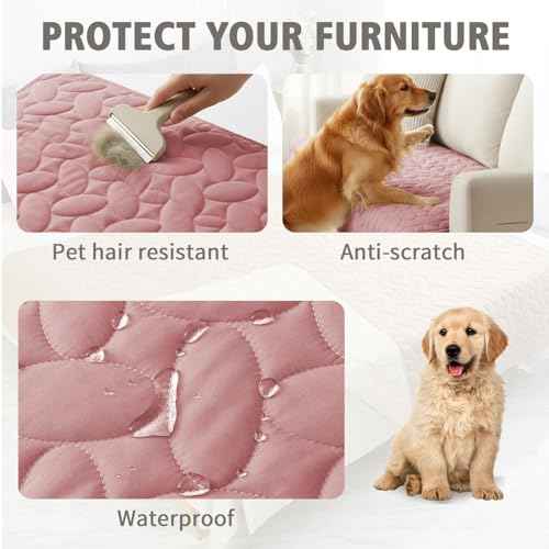Pet Bed Cover Dog Bed Blanket for Sofa and Furniture Waterproof New Pattern Design (52x82 Inch (Pack of 1) / Pink)