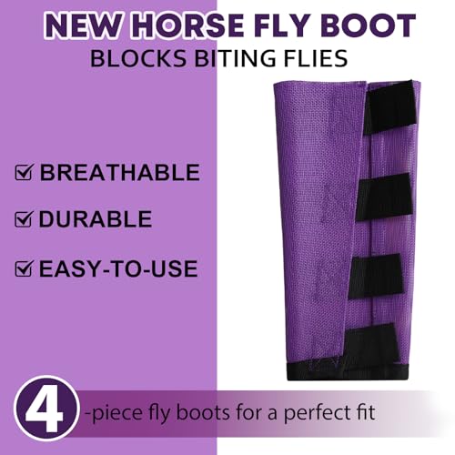 Fine Mesh Horse Fly Boots & Leggings (Lavender Purple / L)
