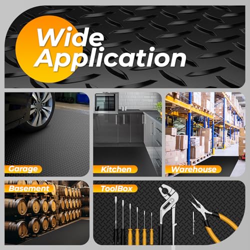 7.8 x 22 FT Garage Floor Mat (7.8 x 22 FT / Black)