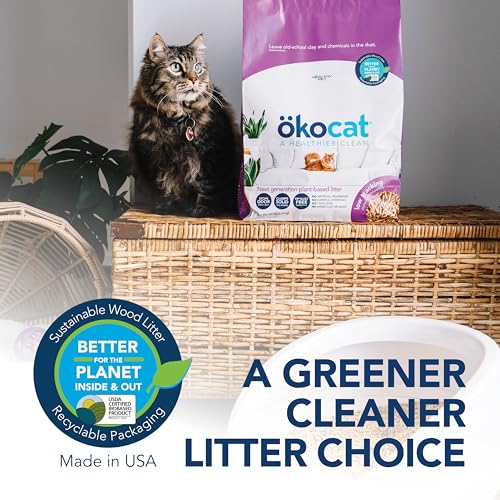 Low Tracking Natural Wood Clumping Cat Litter (21.5 lbs / Less Mess)