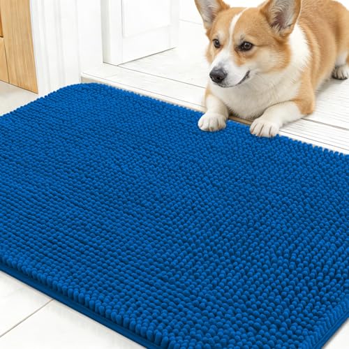 Dog Door Mat for Muddy Paws 30x17 (Deep Navy Blue / 30" X 17")