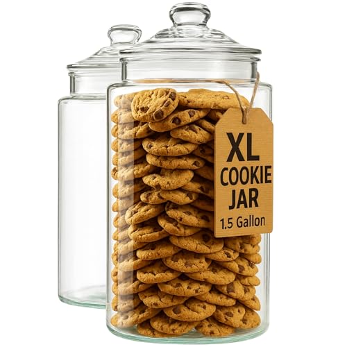 1.5 Gallon Tall Glass Cookie Jar (1.5 Gallon Cookie Jar - Pack of 2)