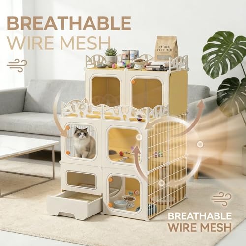 Cat Cage with Built (2 Rows)