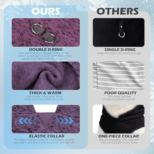 Fleece Dog Sweater (Mixed Purple / Large)