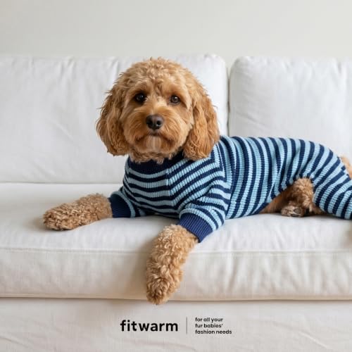 Blue and White Striped Dog Pajamas (X-Large / Blue)