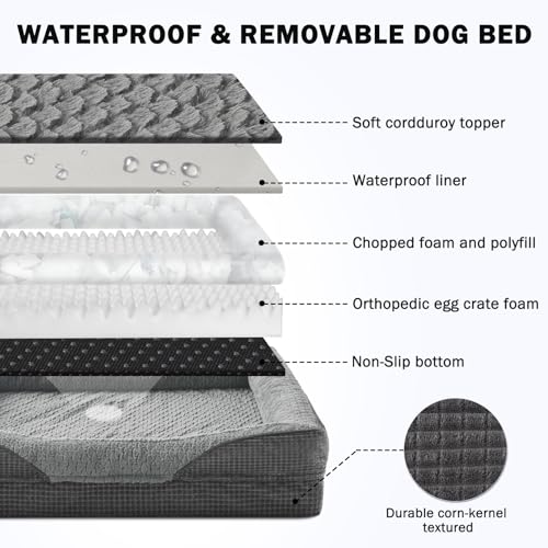 Orthopedic Dog Beds Large Sized (XL (42"x 32"x 7.5") / Grey)