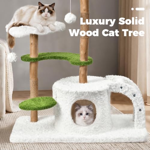 Modern Cat Tree (White&Green / 45.6'')