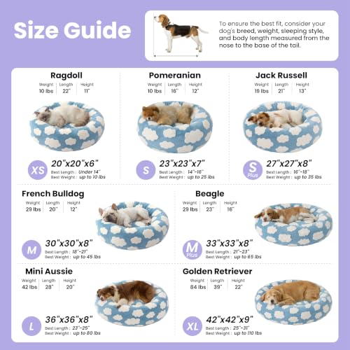 Shown on TV Jacquard Donut Dog Beds Large Sized Dog (36.0"L x 36.0"W x 8.0"Th / Brown Checks)
