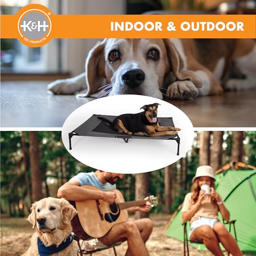 K&H Outdoor Elevated Dog Bed (Charcoal/Black Mesh / Jumbo 56"L x 38"W)