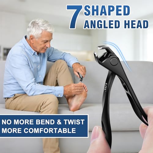 Toenail Clippers for Thick Toenails for Seniors 4PCS (Sliver Wide & Black Angled)