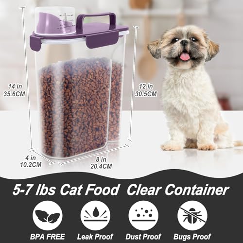 5 7Lbs Airtight Pet Storage Container (Purple / 5L-1pack)