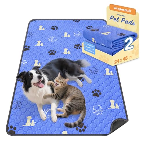 Washable Pee Pads for Dogs (Blue / 24"x48" (Pack of 2))