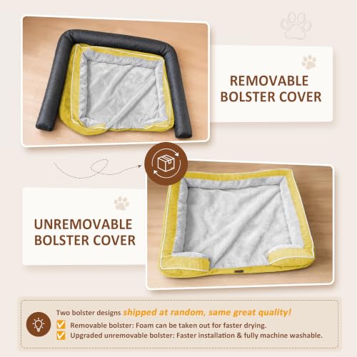 Waterproof Orthopedic Dog Beds for Large Sized Dog (36.0"L x 27.0"W x 8.0"Th / Spicy Mustard)