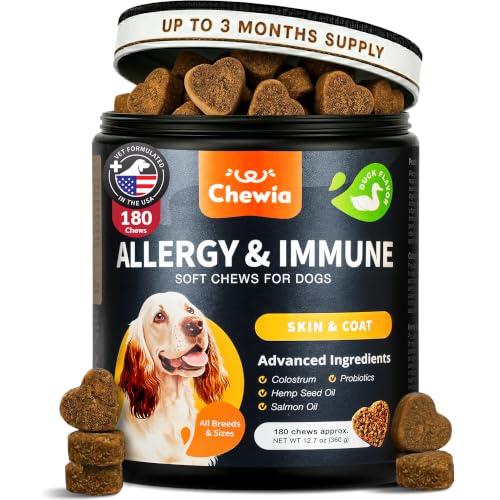 Dog Allergy Relief Chews for Itchy Skin (180 count / Allergy Support Chews)