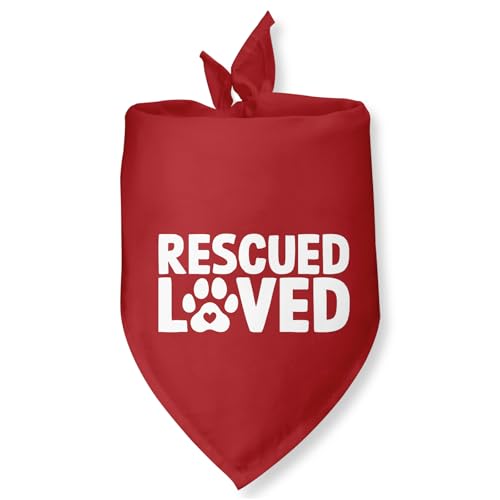 Rescued Loved Dog Bandana Adopt Me Bandanas for Dogs Adoption Gotcha Day Adopted Baby Dog Announcement Adopt Me Pets Scarf for Small Medium Dogs & Cats (V)