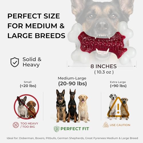 2 Pack Dog Toys for Aggressive Chewers Medium (2PC-Beef-Red)