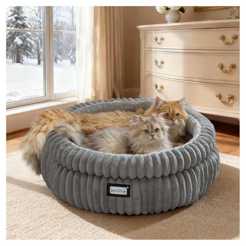 Cat Bed Kitten Bed (24.0"L x 24.0"W x 9"Th / Grey)