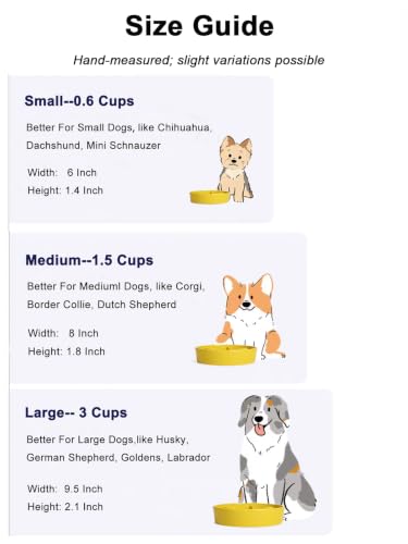 Ceramic Slow Feeder Dog Bowls Small Breed (Star Yellow / S-0.6 Cups)