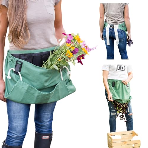 Roo Gardening Waist Apron with Pockets for Women & Men (Joey-waist Only / Leaf Green)