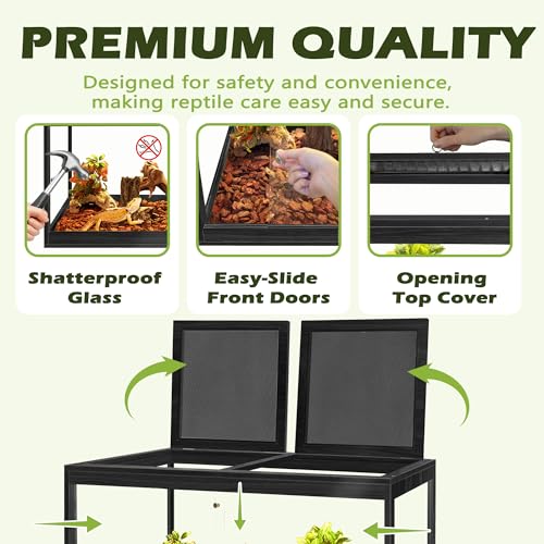 31 Gallon Bearded Dragon Tank (Black / 31 Gallon (24x15.5x15.5 Inch))