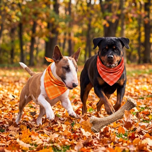 100 Pcs Fall Plaid Dog Bandanas Bulk (Fall Plaid / 31.5 x 21.7 x 21.7 Inch)