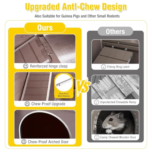 2 Story Indoor Rabbit Hutch Guinea Pig Cage with Stand (White & Brown)