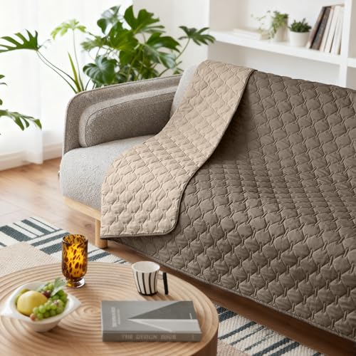 Waterproof Pet Blanket for Bed (68x82 Inch (Pack of 1) / Dark Walnut/Light Walnut)