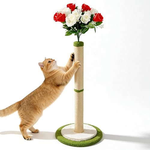 Rose Flower Cat Scratching Post (Small / Red)