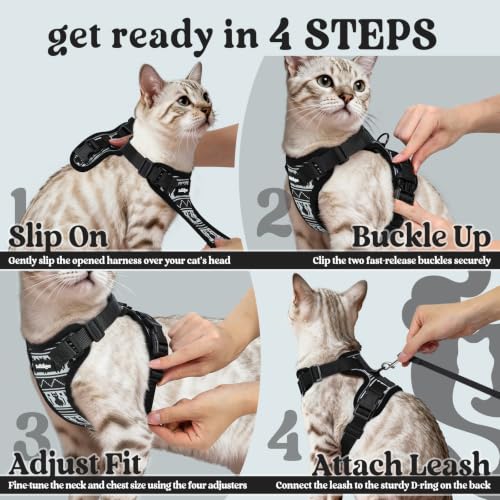 Cat Harness and Leash Set (M / Pixel Tabby)