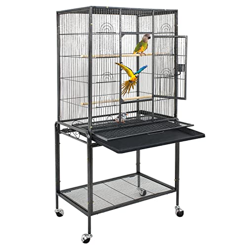 53 Inch Parakeet Bird Cage (Black + Silver)