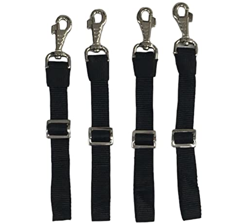 1200D 29"x19" Horse Stall Guard with Replaceable and Adjustable Length Straps and Replaceable Hardware (Black Black)