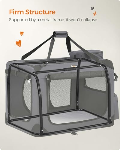 Collapsible Soft Dog Crate (L（28.0"L x 20.5"W x 20.5"H） / Gray)