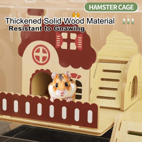 8 in 1 Clear Acrylic Hamster Cage with All Accessories (13.4"L x 10.2"W x 12.6"H / Green)