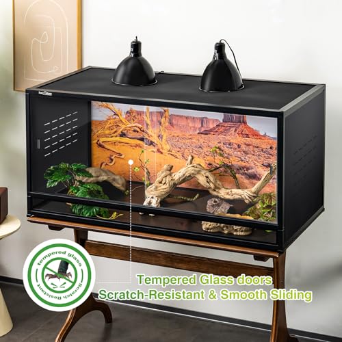 PVC Reptile Enclosure 48"x24"x24" Space Efficient Reptile Terrarium 120 Gallon Large Tank for Bearded Dragon Lizard Snake (Two 48x24x24''-120 Gallon with Kit)