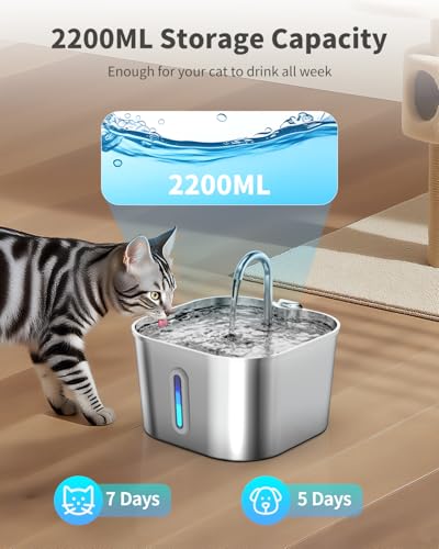 Cat Water Fountain Stainless Steel (2.2L/74oz)