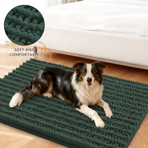 Dog Door Mat for Muddy Paws 30x20 (Layered-Green / 30"X20")