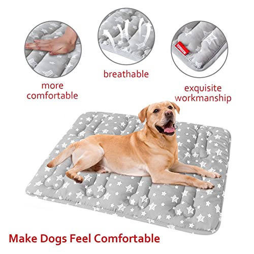 Dog Crate Mat (Medium 30"X19" / Grey+Grey)