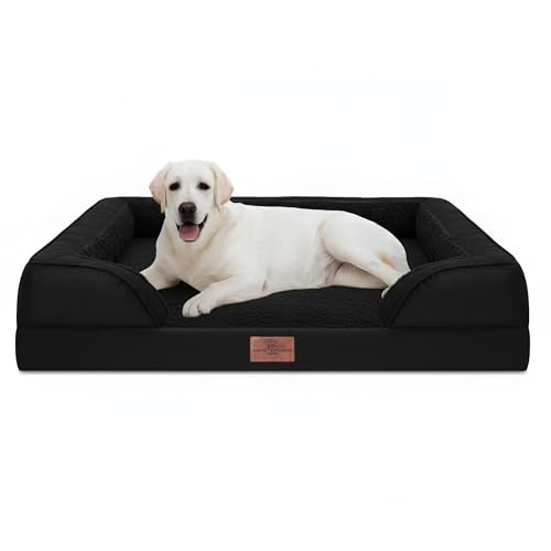Waterproof Orthopedic Dog Beds for Extra Large Dog (45.0"L x 35.0"W x 8.5"Th / Black)