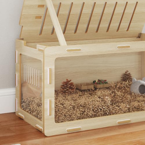 Hamster Cage Easy View Acrylic Panels for Rat 39" x 20" x 18.5" Oak