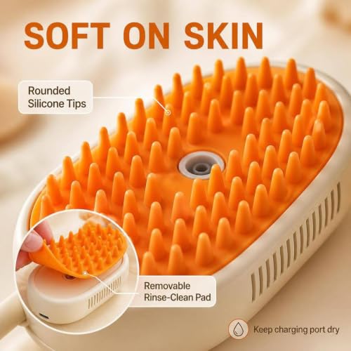 2026 New 4 in 1 Cat Steam Brush for Shedding