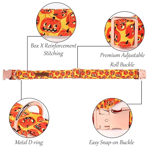 Halloween Dog Collar with Bowtie (Medium (Pack of 1) / C:Funny Pumpkin)