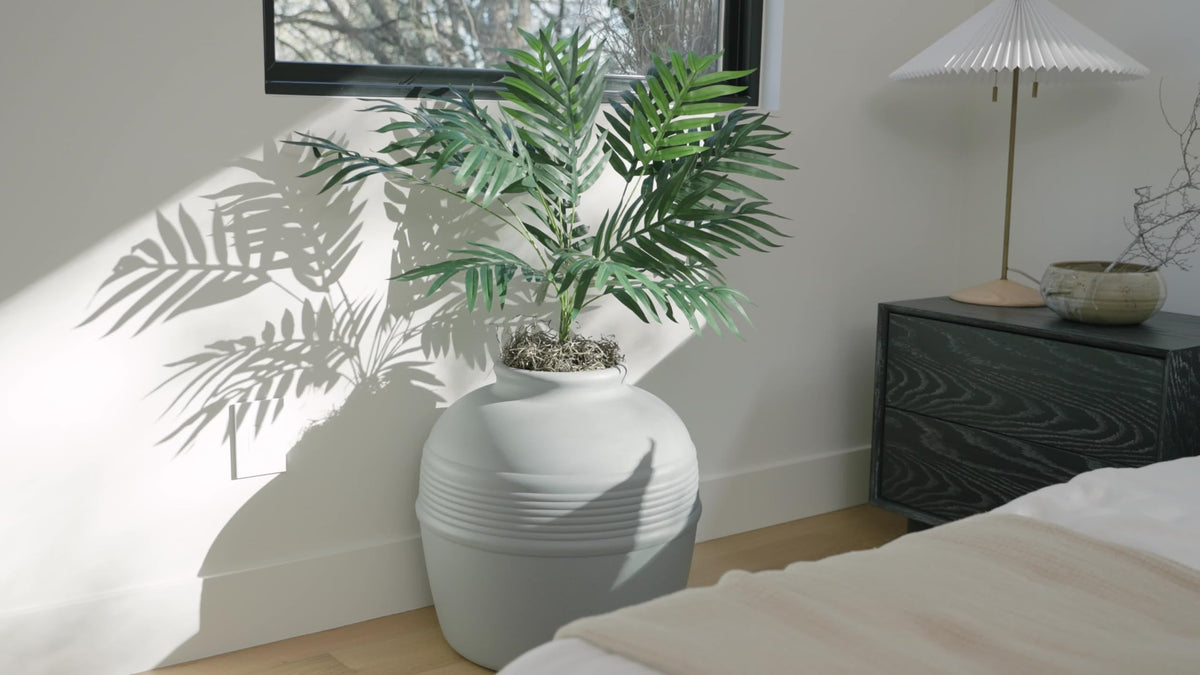 Original Hidden Litter Box Planter (Palm Plant / Essentials Kit / Pebble Gray)