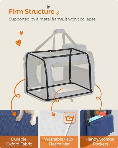 Collapsible Soft Dog Crate (M（24.0"L x 16.5"W x 16.5"H） / Dark Blue)